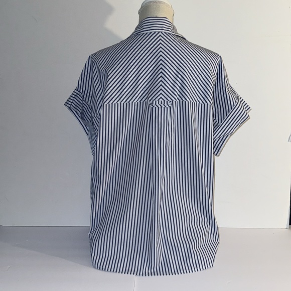 Casa Cabana blue & White Stripe Top Blouse New - Picture 4 of 4